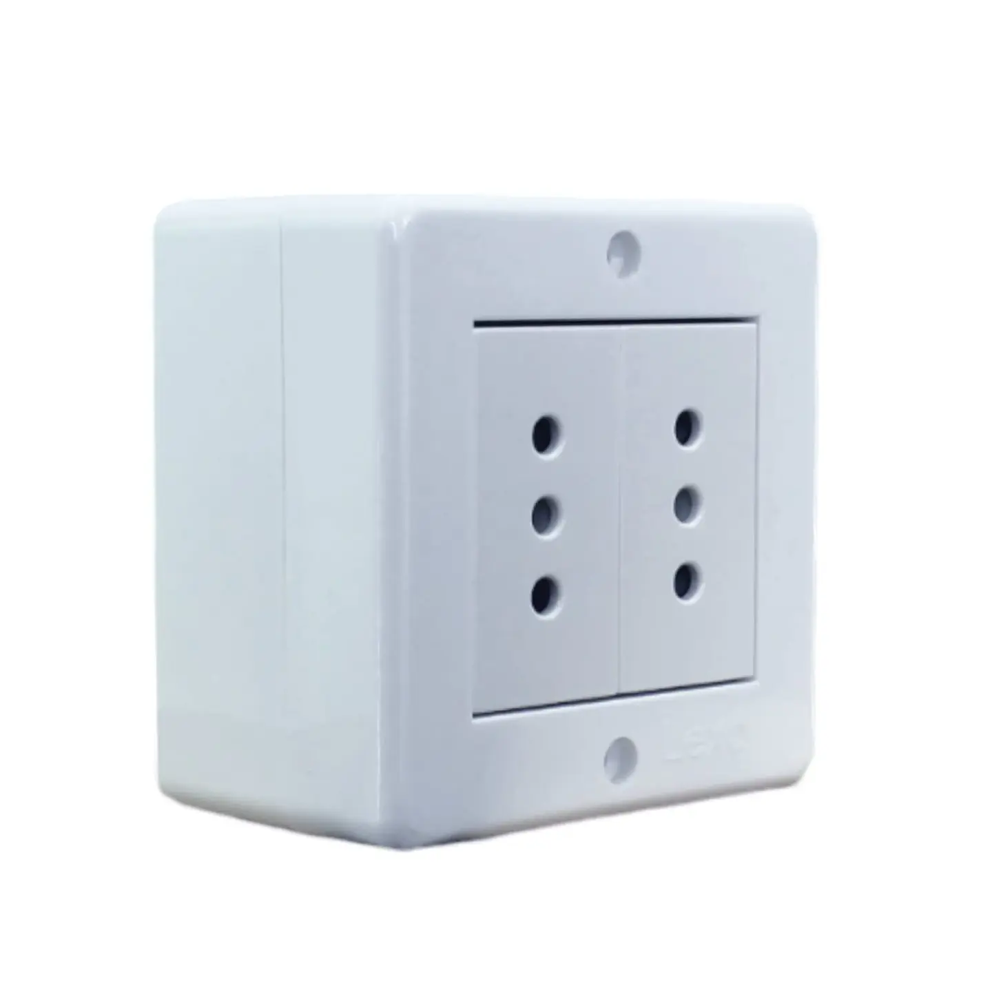 Casquete Ip20 Toma De Corriente Doble Sobrepuesto 10A Blanco - Lexo 2