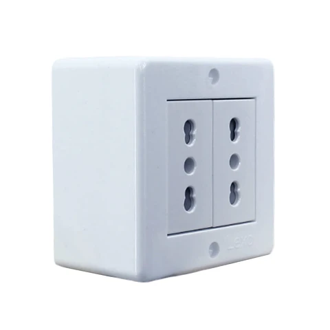Casquete Ip20 Tomacorriente Doble 10/16A- Blanco-Lexo