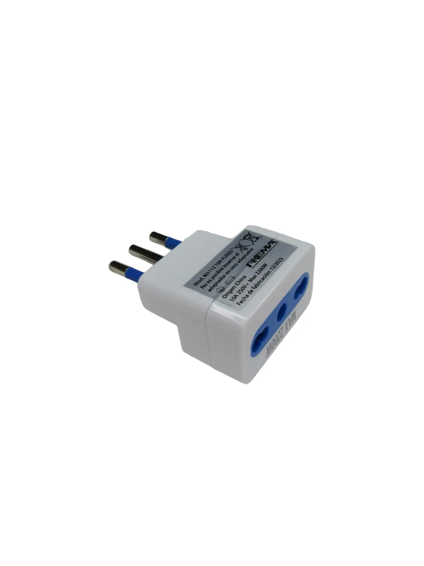 Adaptador Plano Blanco De 10A - 10/16A Con Proteccion - Rema 1