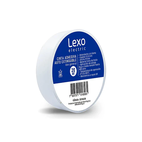 Cinta Aislante Blanca 19Mm X 20Mts -Lexo