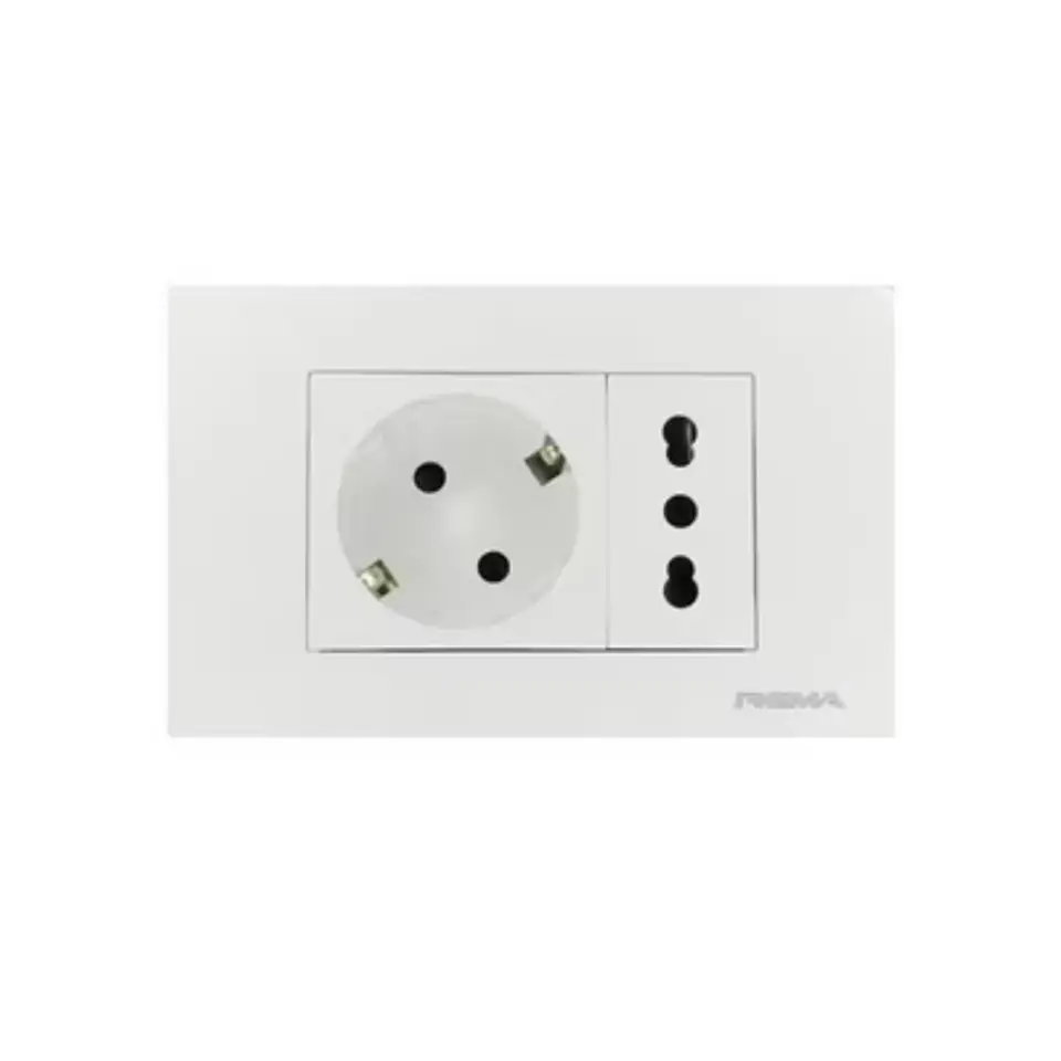 Enchufe Schuko + Hembra 16A Embutido -Rema 1
