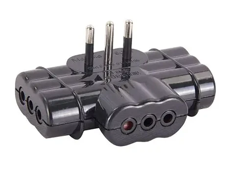 Adaptador Triple Plano 10A- Negro Rema