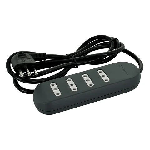Alargador Zapatilla 4 Tomas 3Mts Negro