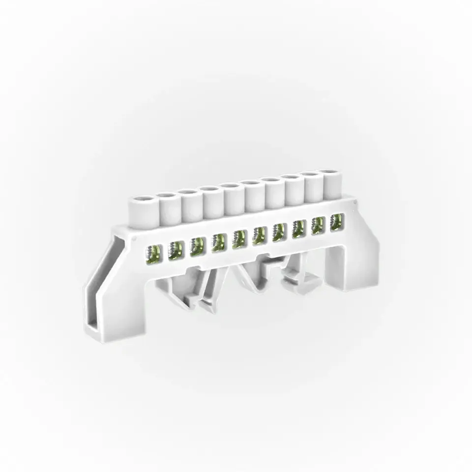 Barra Bronce Aislante Blanca 10 Polos 1