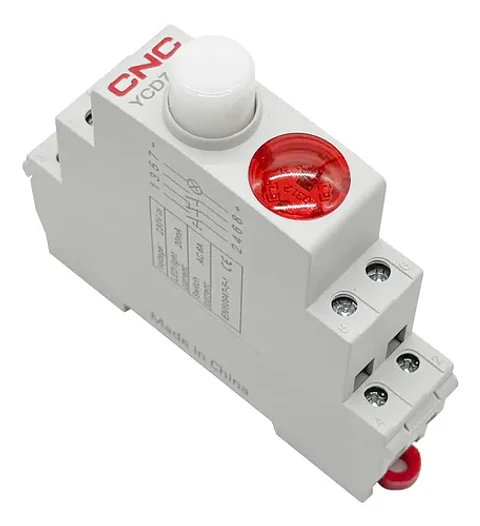 Pulsador C/Ret A Riel Din 220V 2No 1Nc -Cnc Rojo