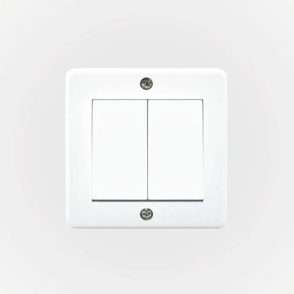 Casquete Ip20 Con Interruptor Doble (9/15) 10A 250V, Blanco 1