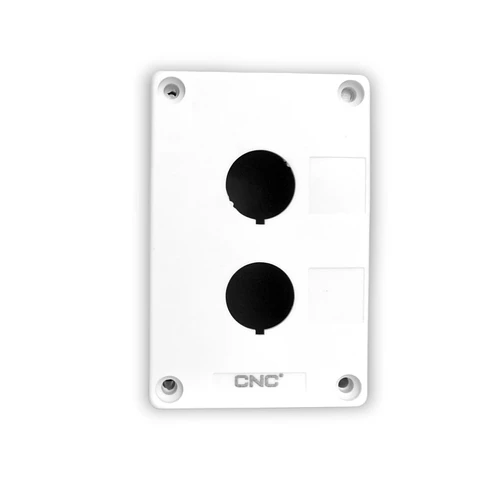 Caja Perforada 2 Botones Blanca -Cnc