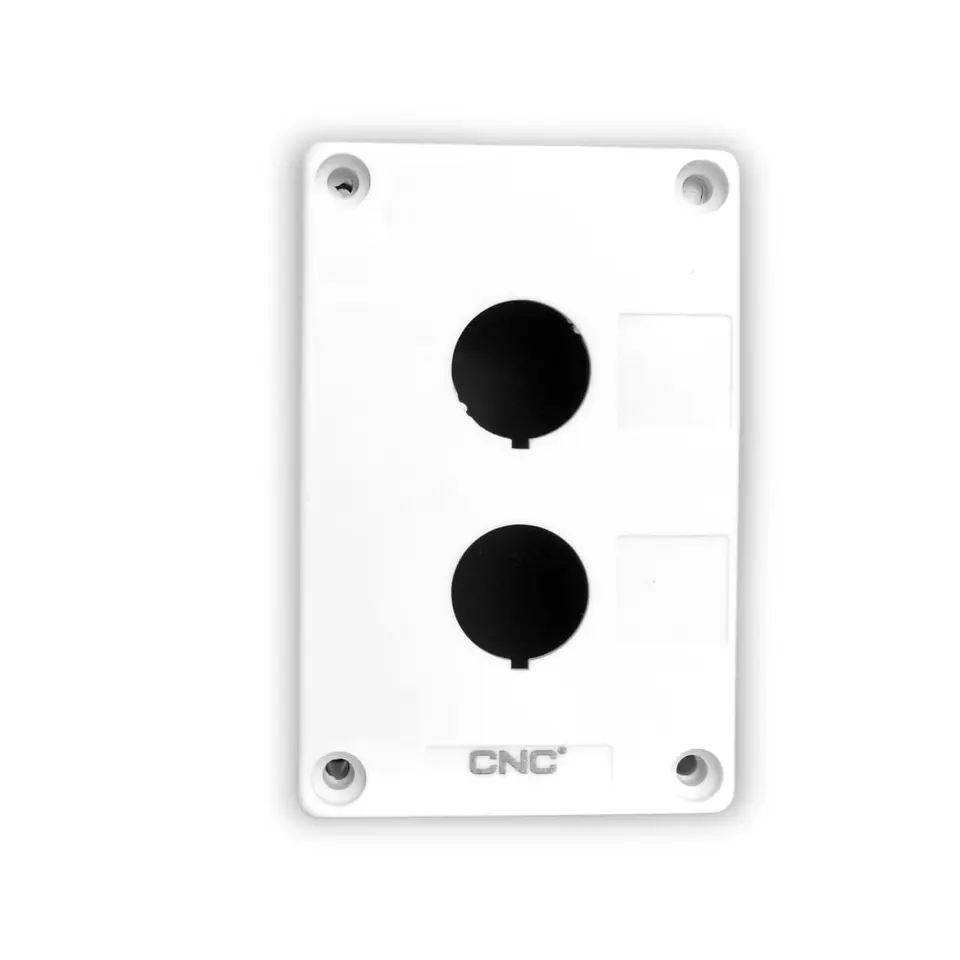 Caja Perforada 2 Botones Blanca -Cnc 1