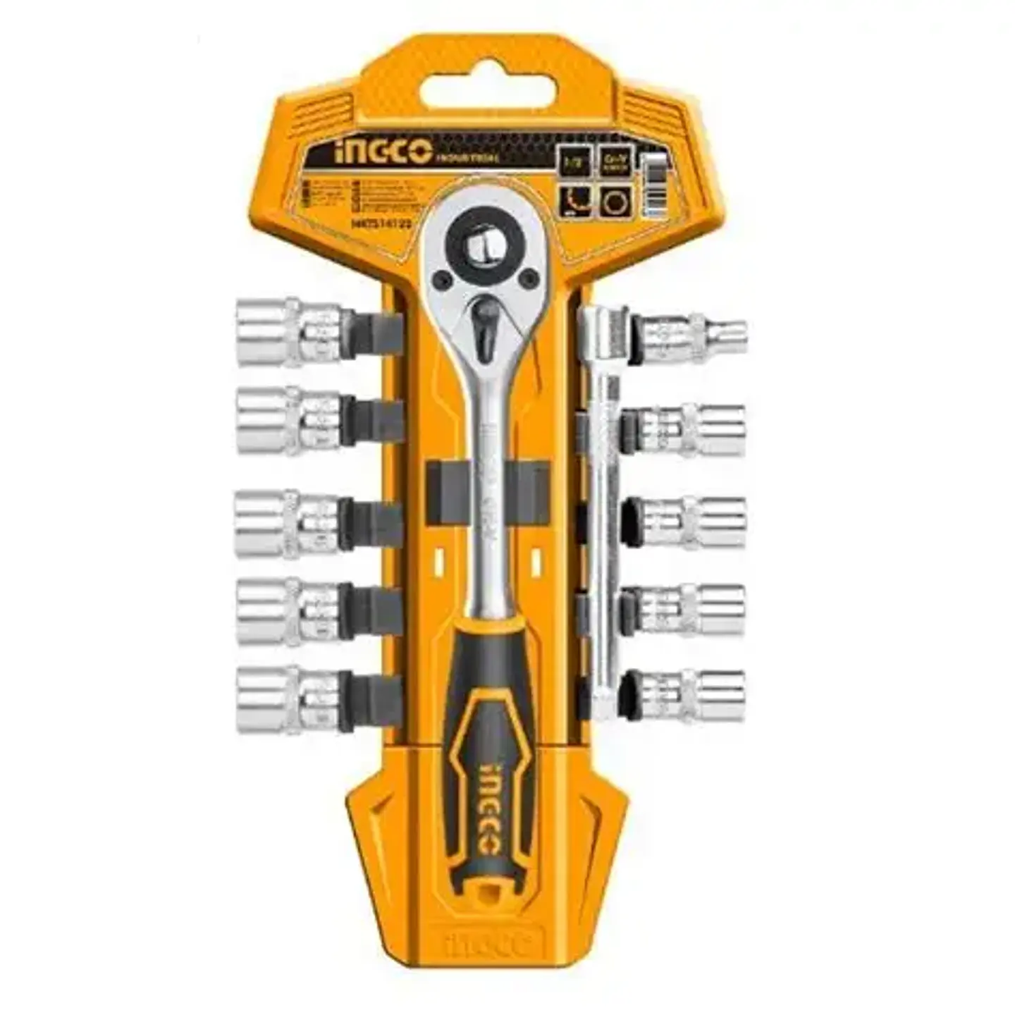 Set De Dados Y Chicharra 1/2 Industrial 12Pcs -Ingco 1