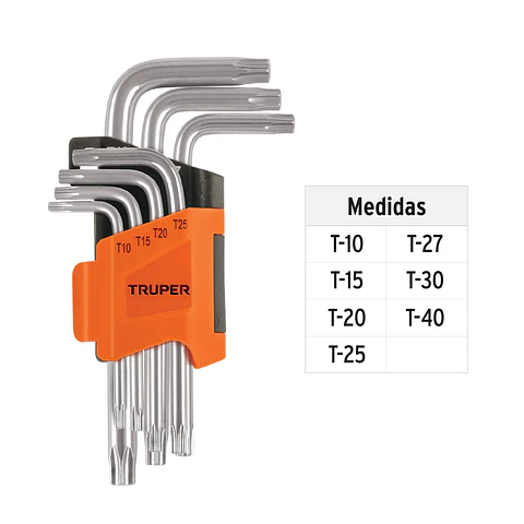 Llave Torx C/Organizador .Truper