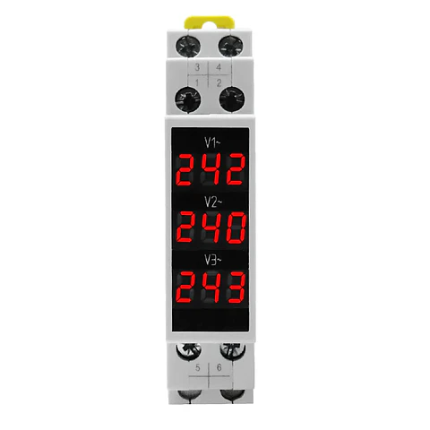Voltimetro A Riel Din Trifasico -Cnc