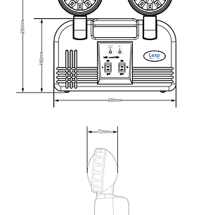 LAMPARA EMERGENCIA LED IP20, 2X1,5W, 6.500K, CON MANILLA VKB