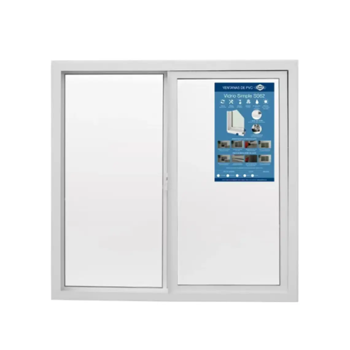 Ventana Pvc Mon 121x100cm 4mm  Blanca 1