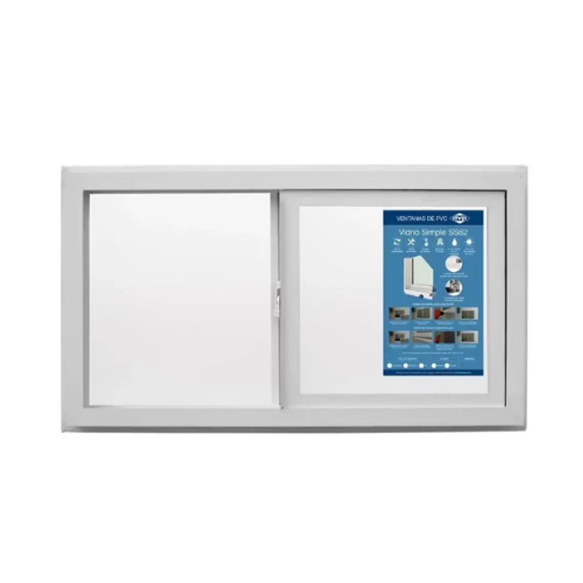 Ventana Pvc Mon 91X50Cm 4Mm Blanca 1