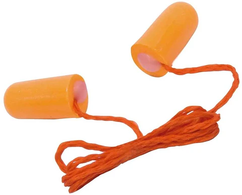 PROTECTOR DE OIDO CON CORDON NARANJO