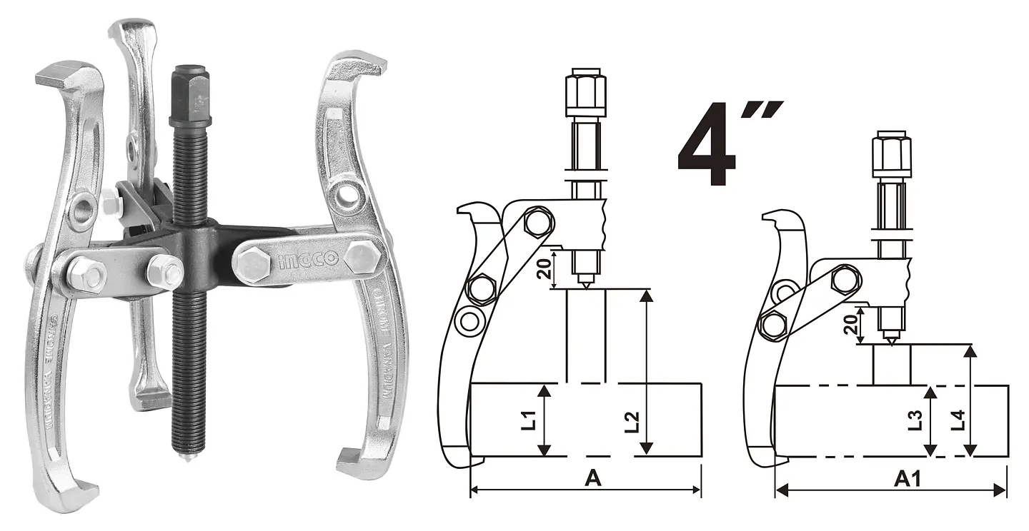 EXTRACTOR POLEA MECANICO INGCO 3 MORDAZAS 4 1