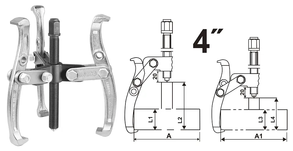 EXTRACTOR POLEA MECANICO INGCO 3 MORDAZAS 4 1