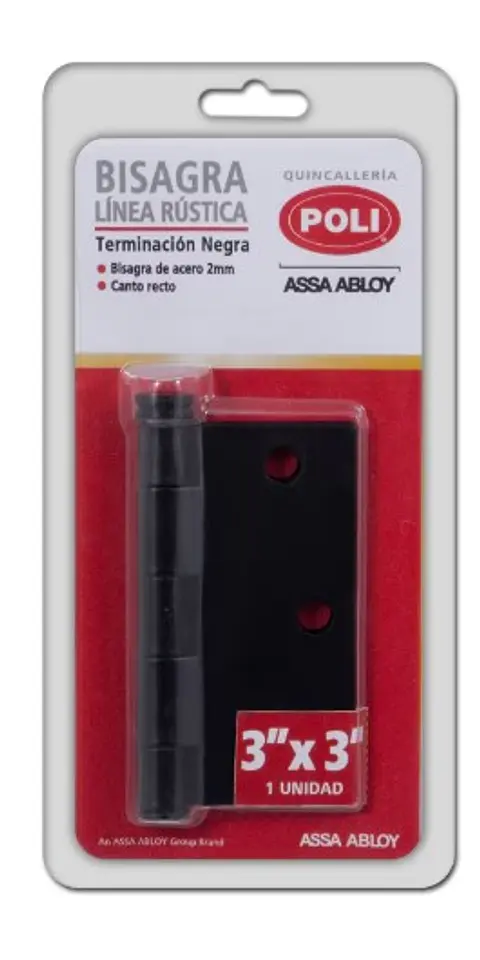 BISAGRA POLI 3 X 3 NEGRA
