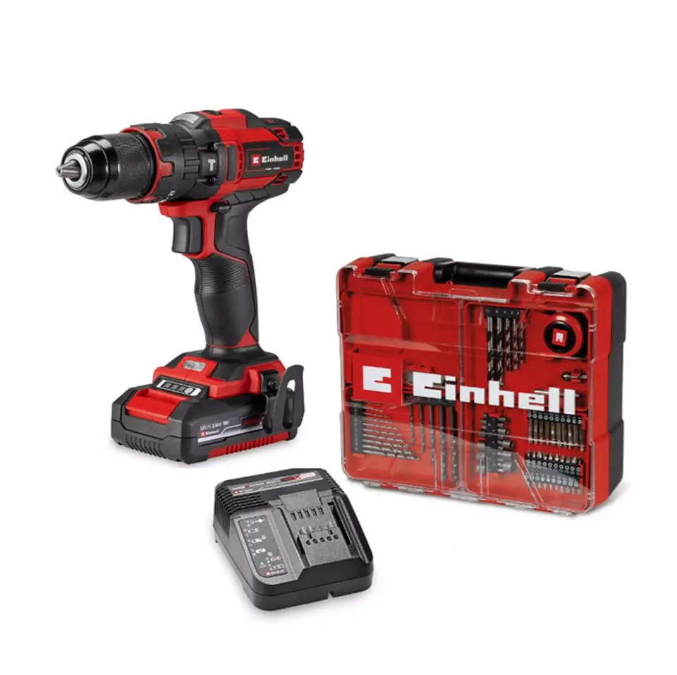 TALADRO PERCUTOR EINHELL 18 40LI Y 64 ACCESORIOS 1