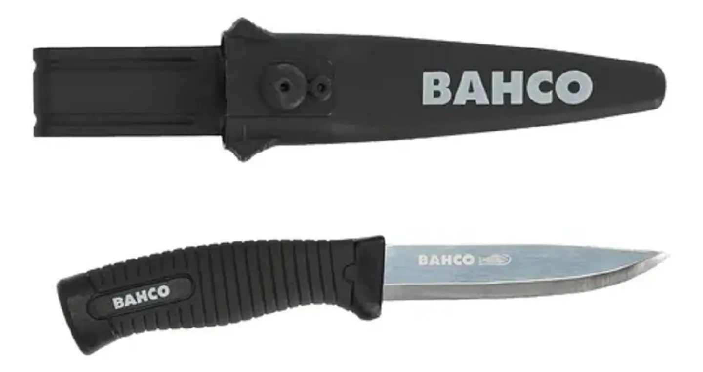 CUCHILLO BAHCO ACERO INOXIDABLE NEGRO CON FUNDA 1