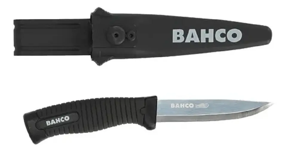 CUCHILLO BAHCO ACERO INOXIDABLE NEGRO CON FUNDA 1