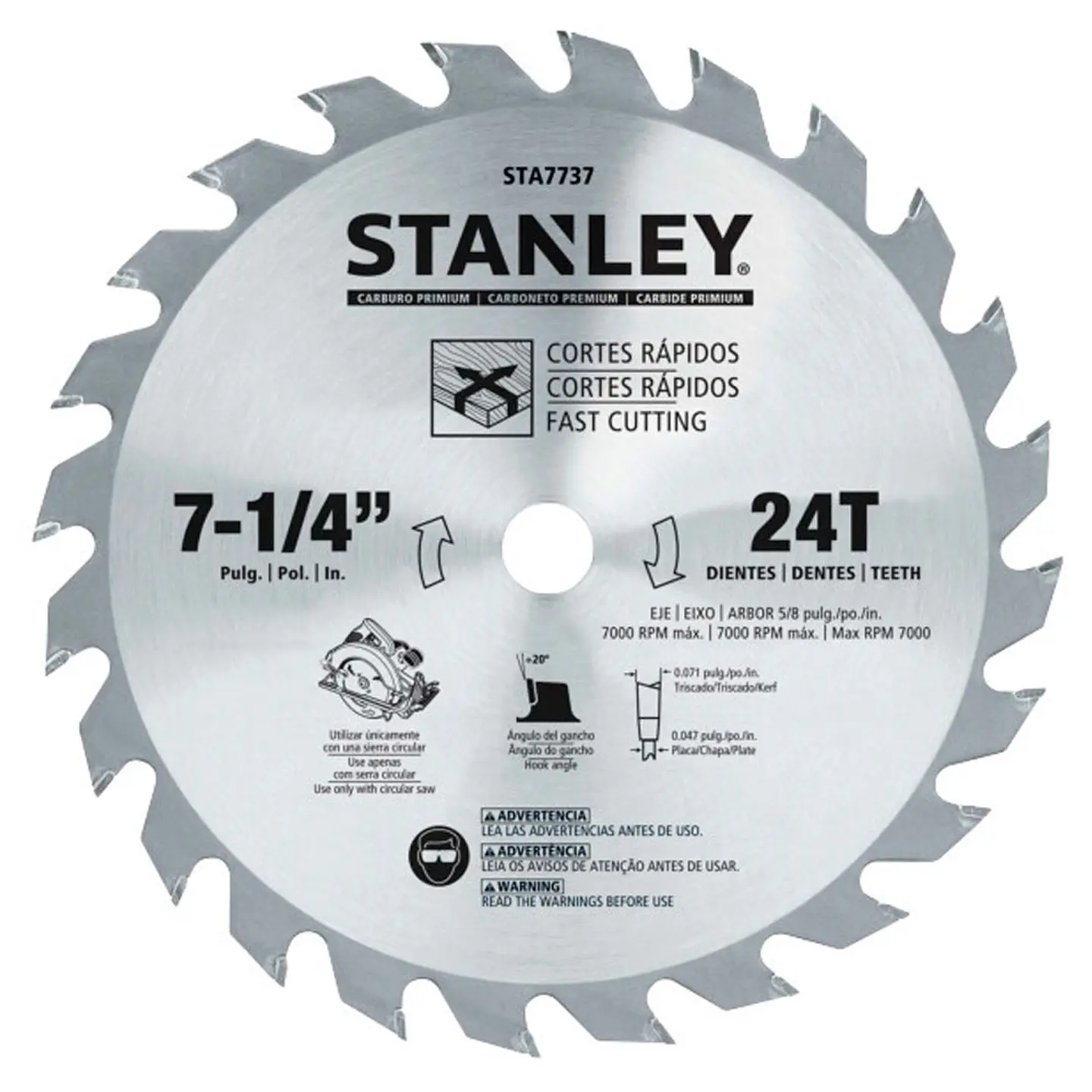 HOJA CIRCULAR STANLEY 7 1/4 24D 1