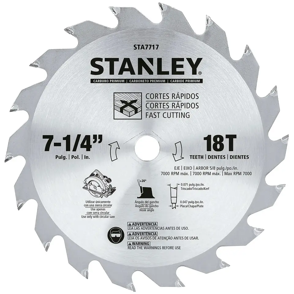 HOJA CIRCULAR STANLEY 7 1/4 18D 1
