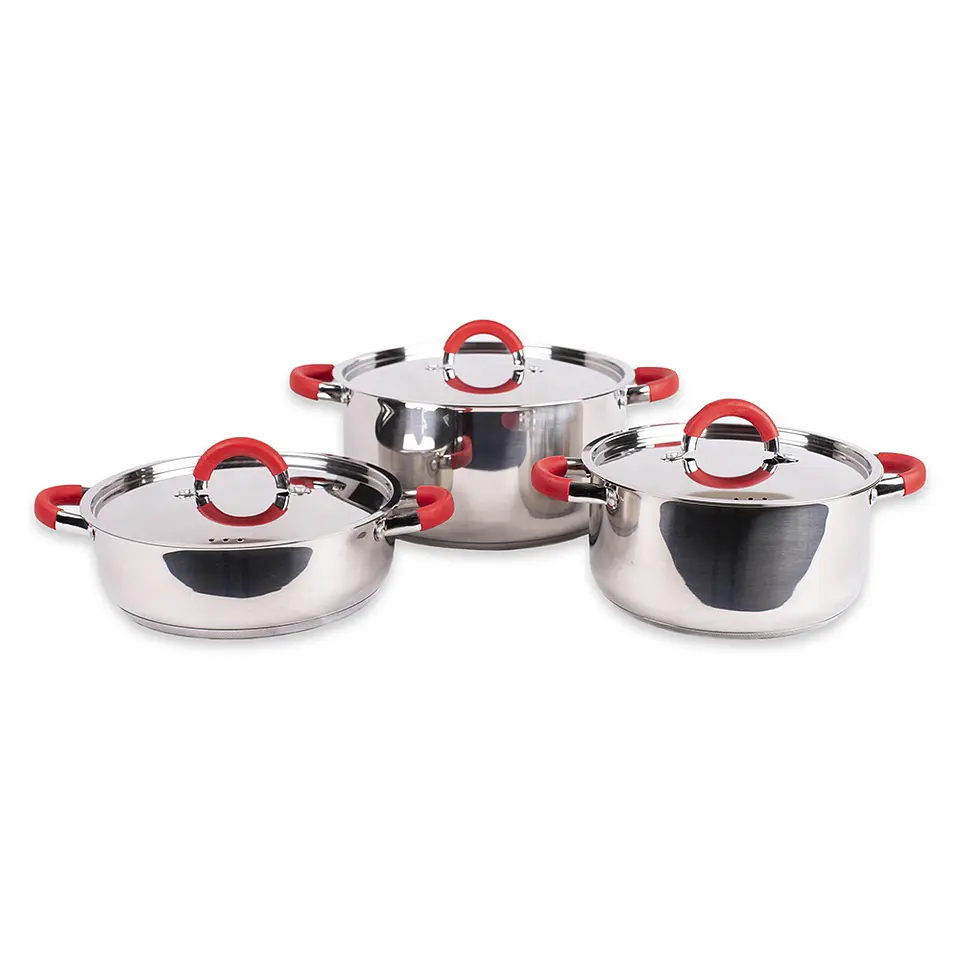 BATERIA ACERO INOX 6 PZAS C/TAPA NIZZA DORAL 1