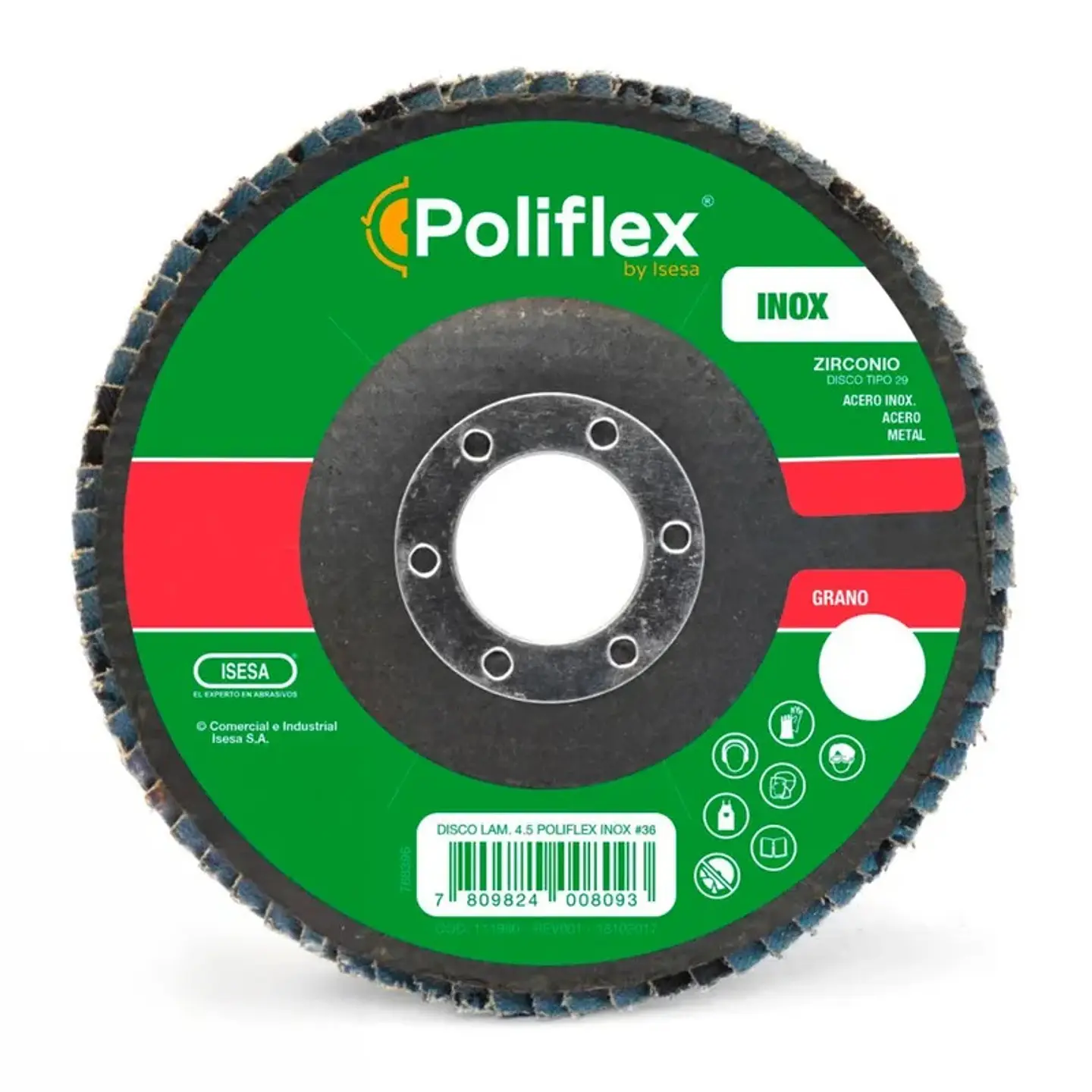 DISCO TRASLAPADO POLIFLEX N°36 INOXIDABLE 1