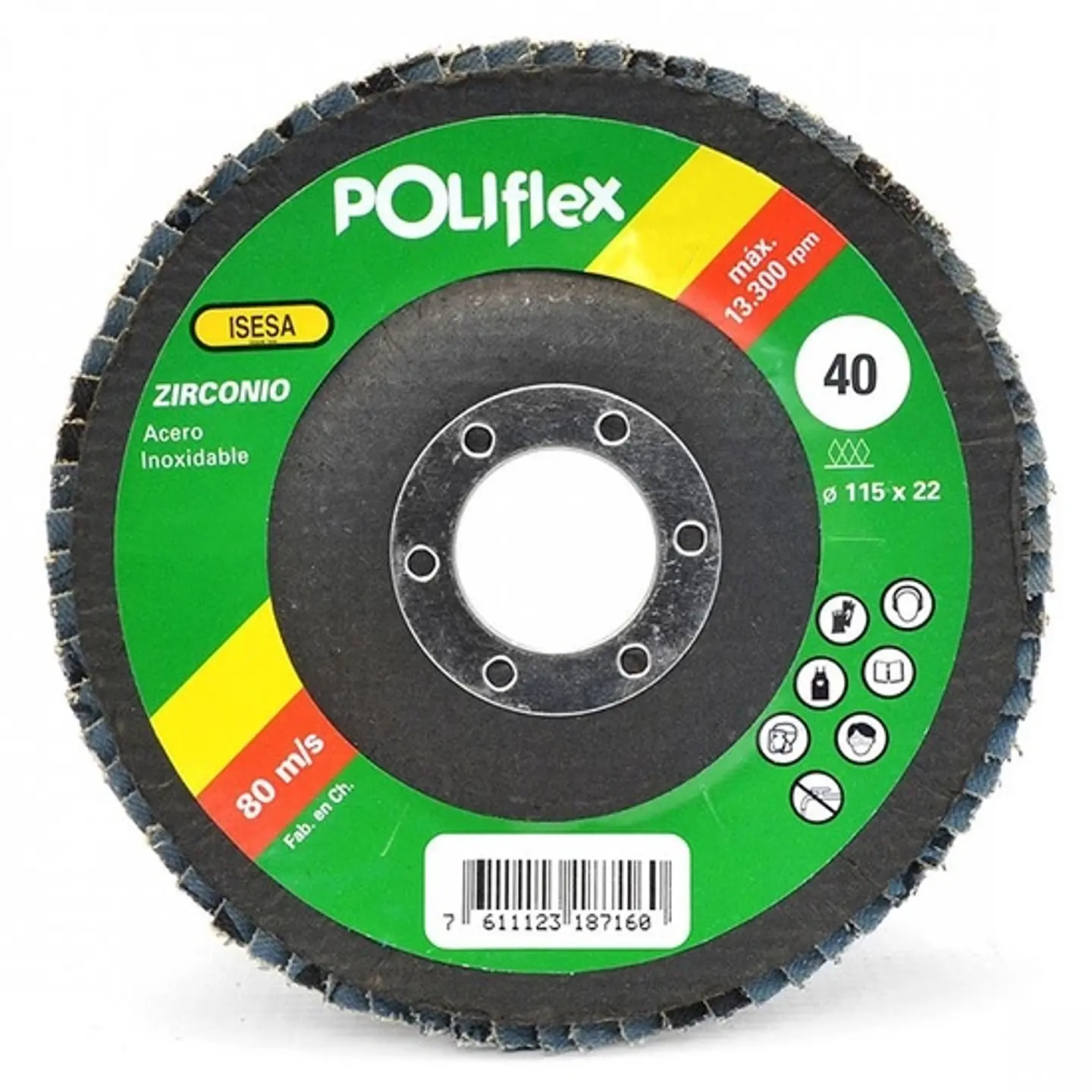 DISCO TRASLAPADO POLIFLEX N°40 INOXIDABLE 1