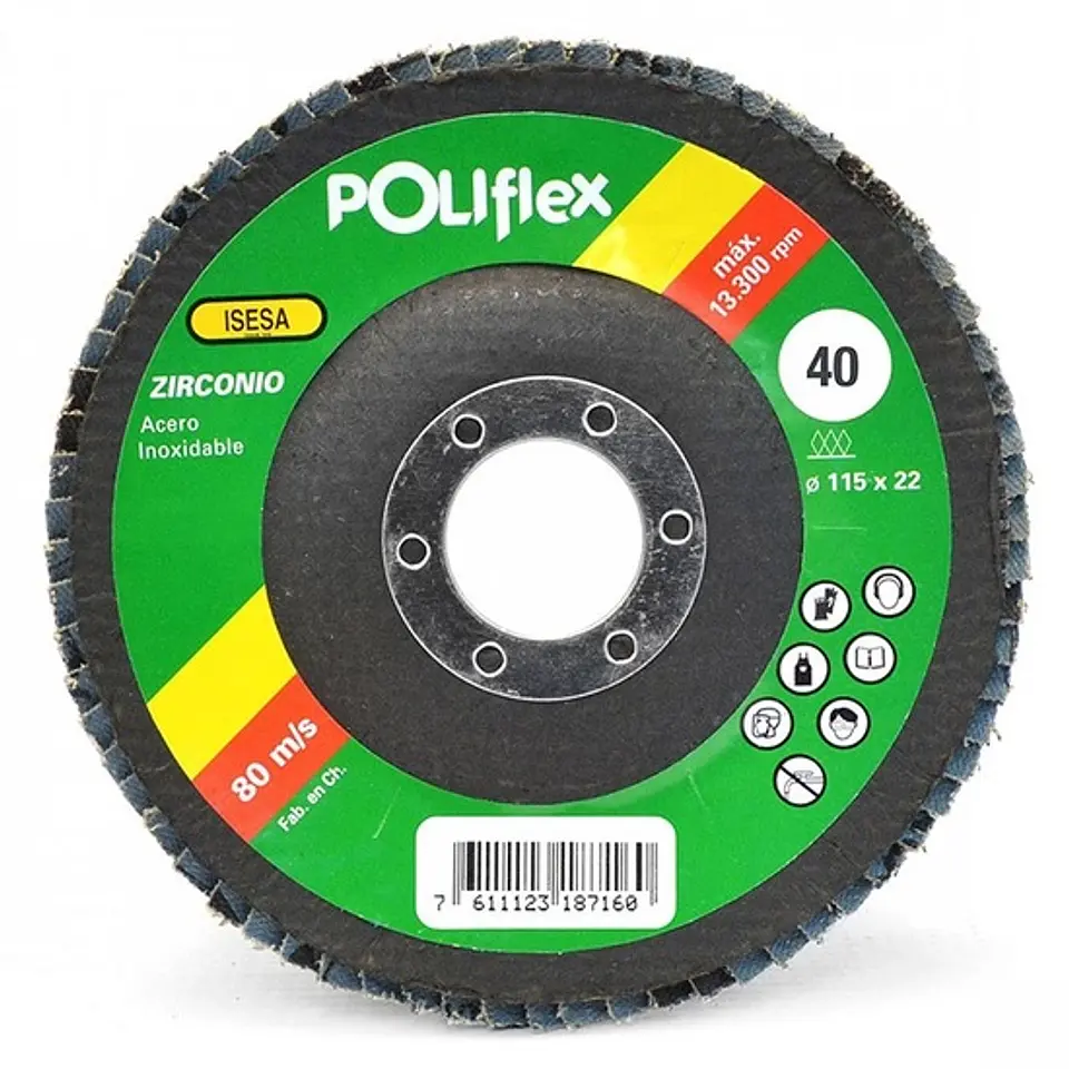 DISCO TRASLAPADO POLIFLEX N°40 INOXIDABLE 1