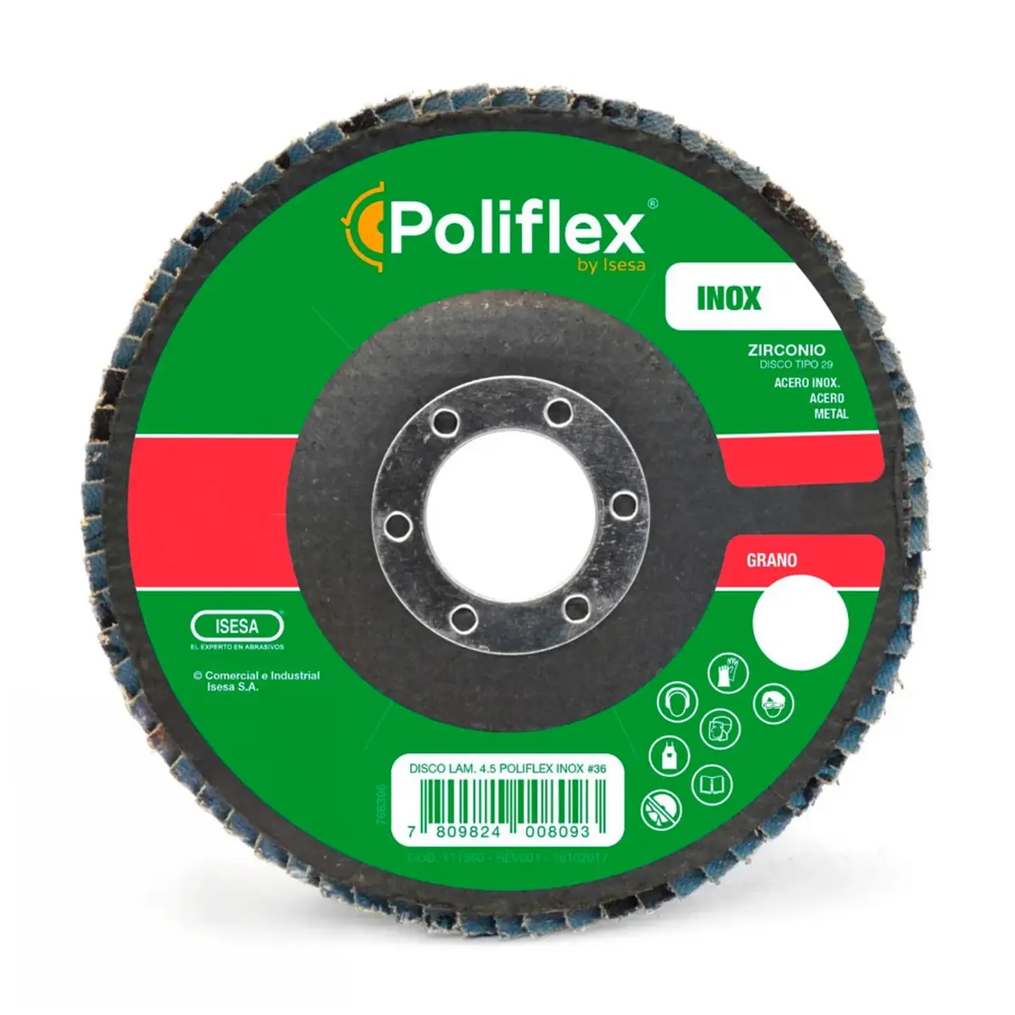 DISCO TRASLAPADO POLIFLEX N°50 INOXIDABLE 1