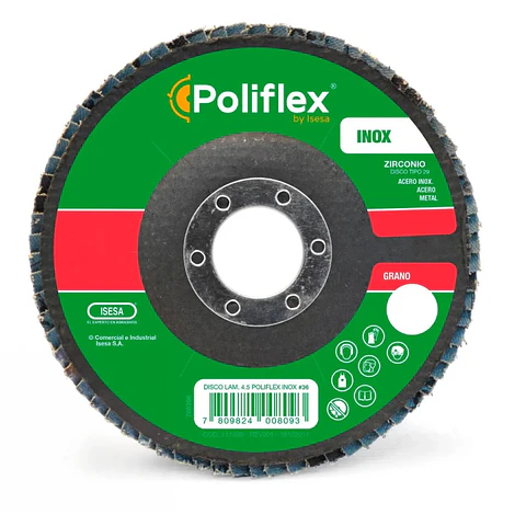 DISCO TRASLAPADO POLIFLEX N°100 INOXIDABLE