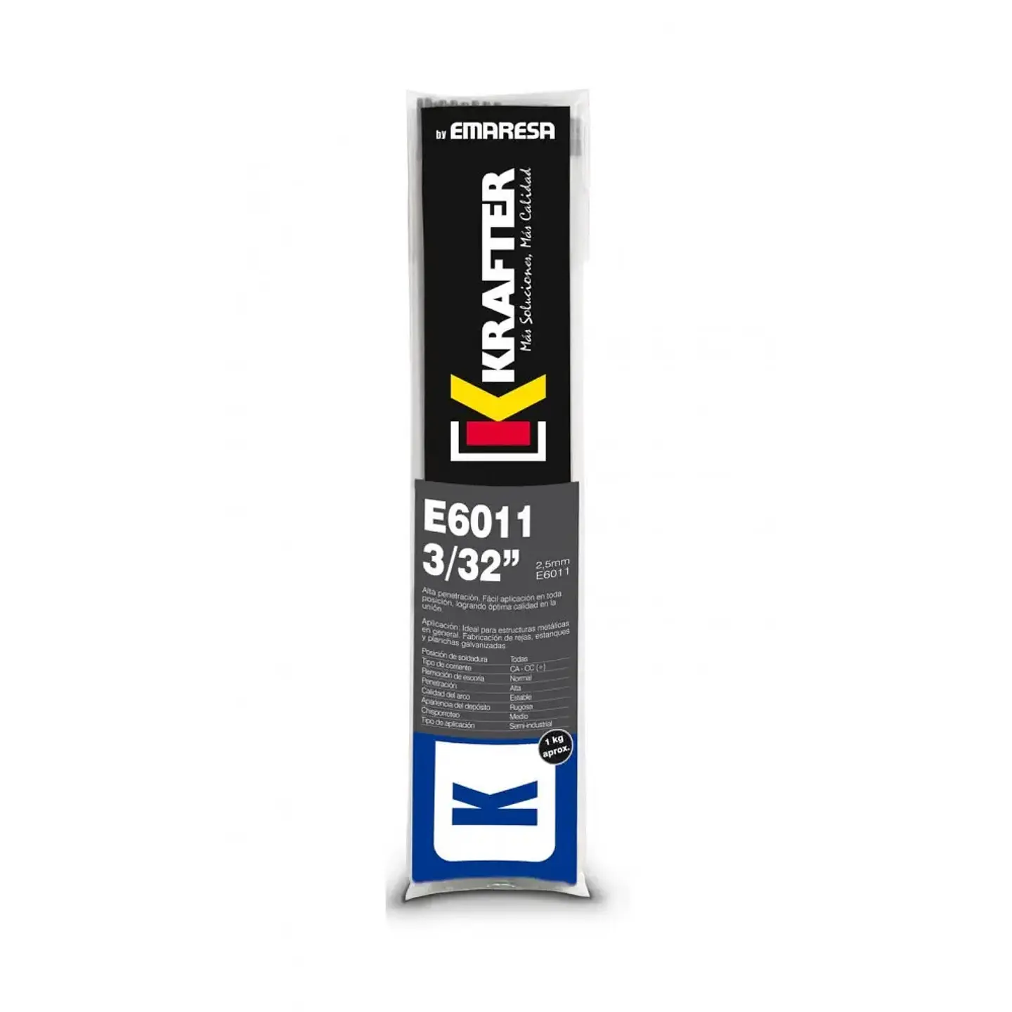 SOLDADURA KRAFTER 6011 3/32 BOLSA 1KG 1
