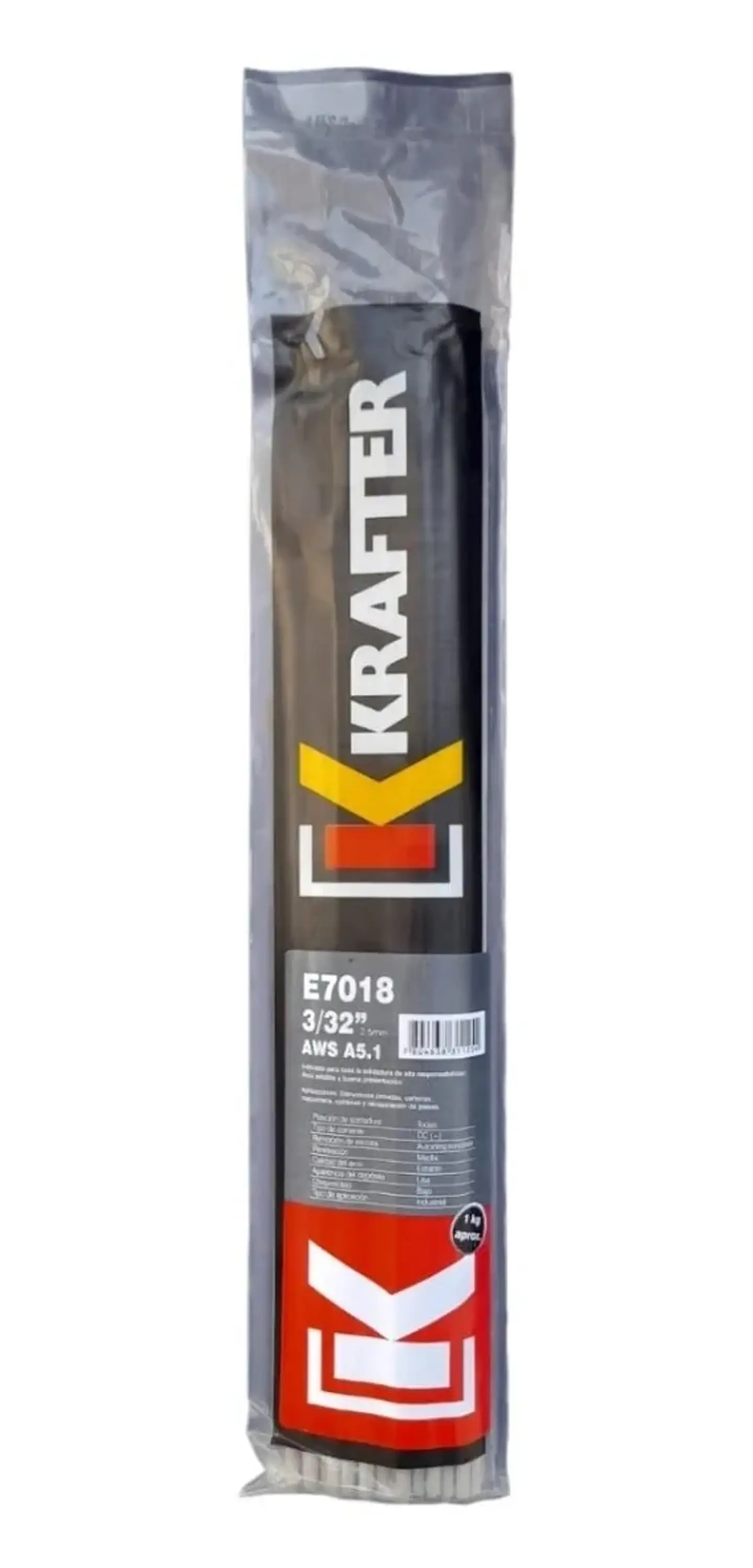 SOLDADURA KRAFTER 7018 3/32 BOLSA 1KG 1