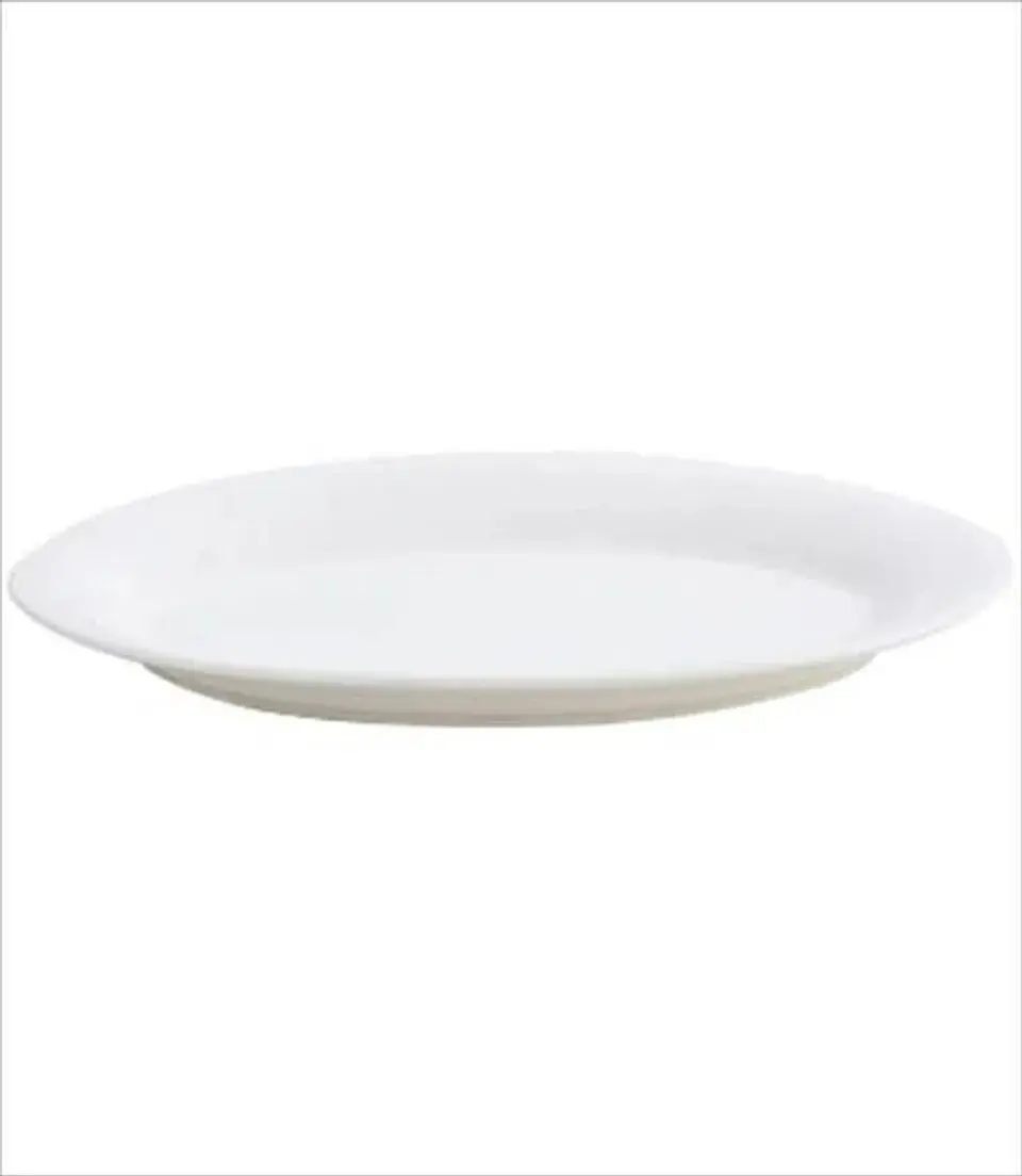 PLATO OVAL 30.5CM PORCELANA BLANCA HALLEN 1
