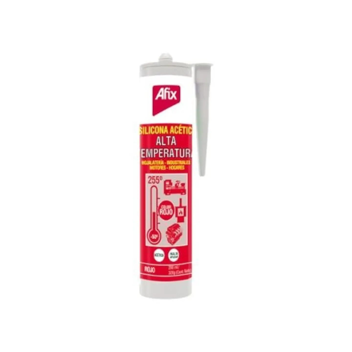 SILICONA ALTA TEMPERATURA ROJA 280ML AFIX 1