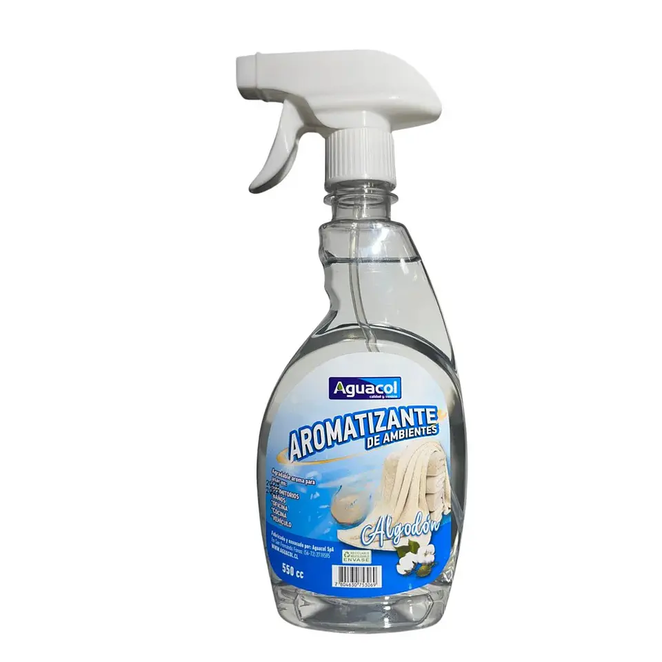 AROMATIZANTE AMBIENTAL Y TELAS AGUACOL 500CC ALGODON 1