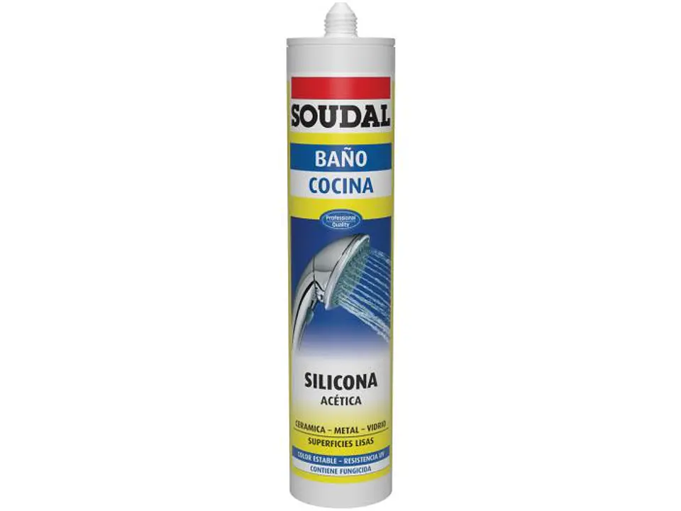 SILICONA BLANCA 300ML SOUDAL CON FUNGICIDA 1