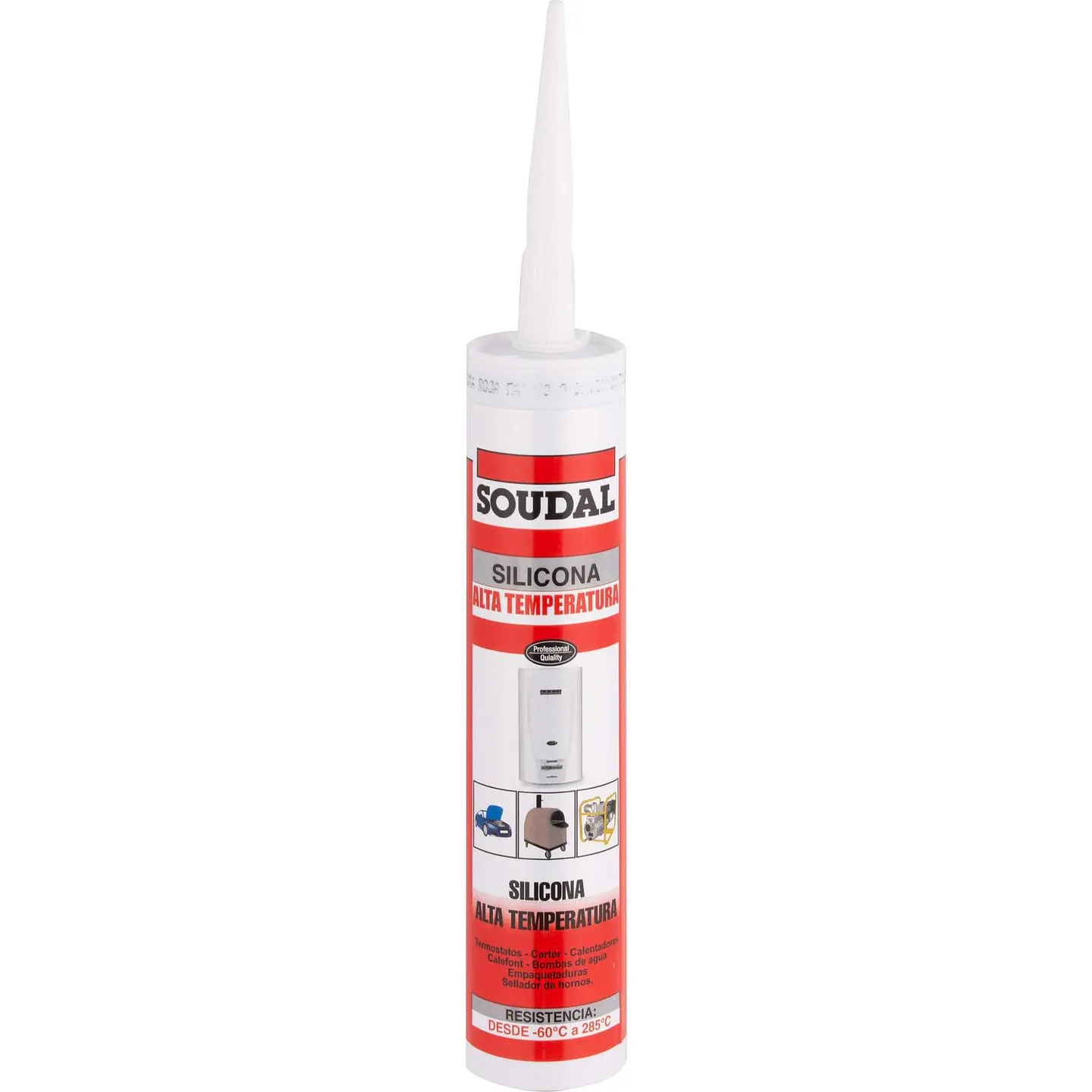 SILICONA ALTAS TEMPERATURAS ROJA 280ML SOUDAL 1
