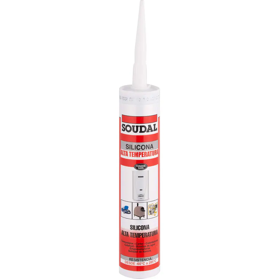 SILICONA ALTAS TEMPERATURAS ROJA 280ML SOUDAL 1