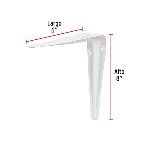 ESCUADRA PARA REPISA 6X8 BLANCA