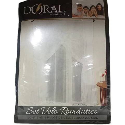 CORTINA VELO ROMANTICO 3 PIEZAS DORAL