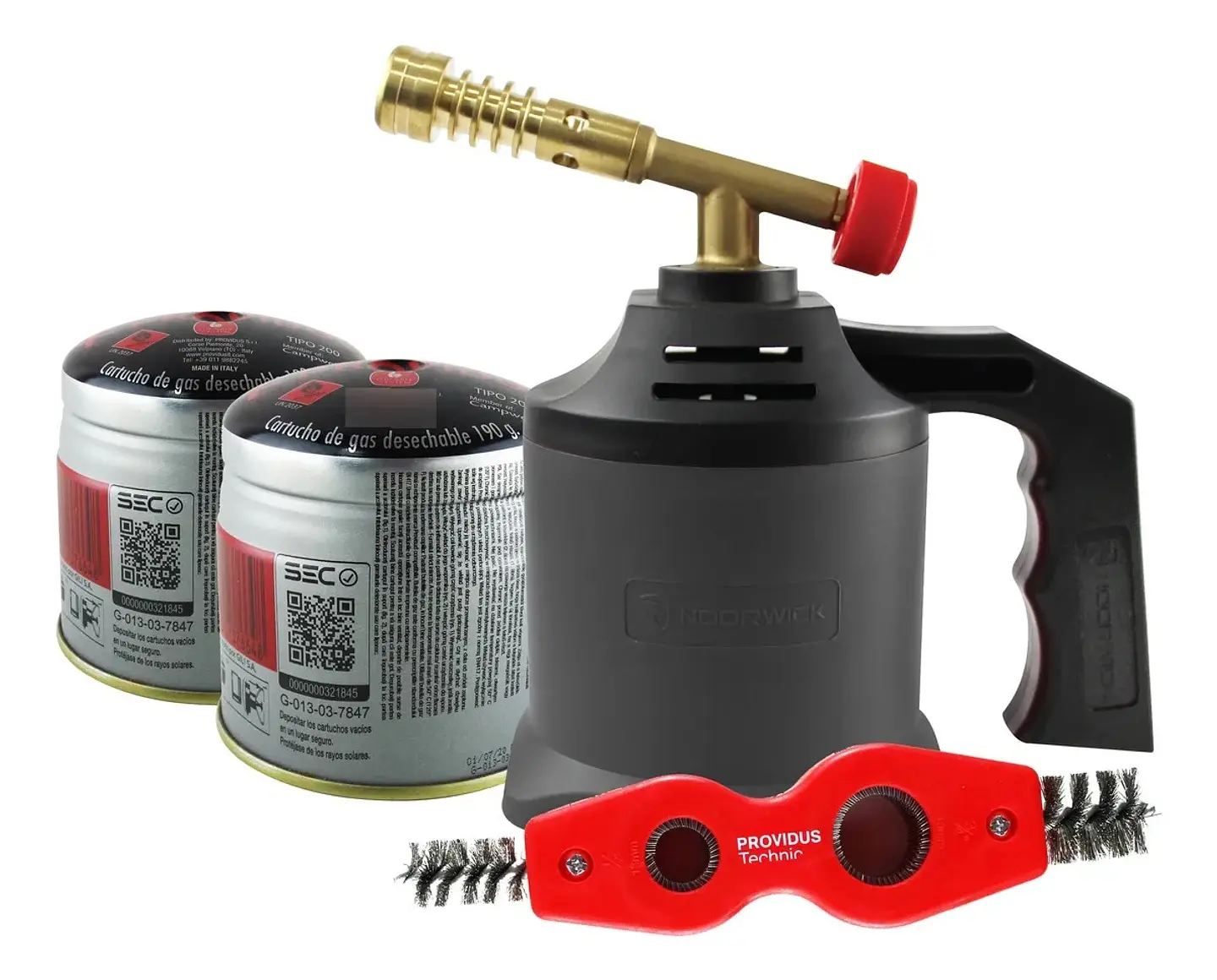 SOPLETE KIT T800 NOORWICK CON ESCOBILLA Y 2 GASES 1