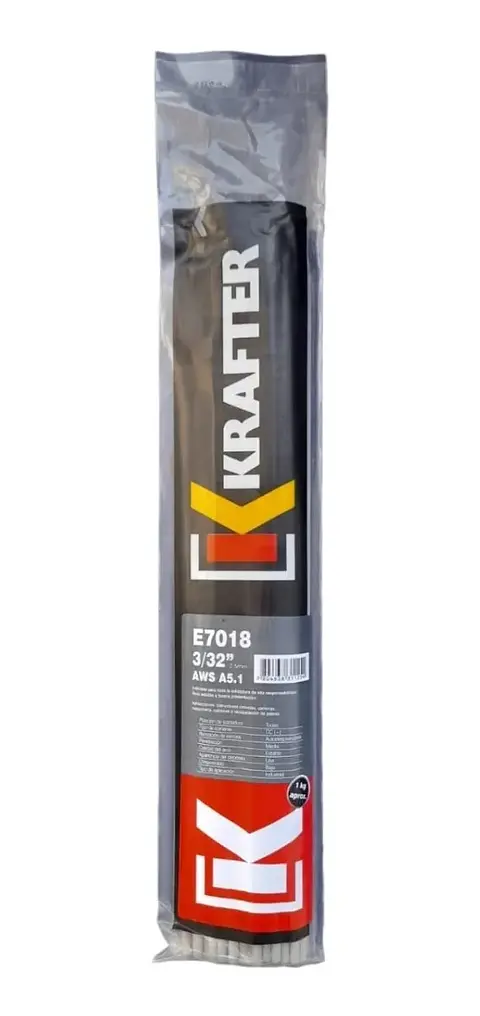 SOLDADURA KRAFTER 7018 1/8 BOLSA 1KG
