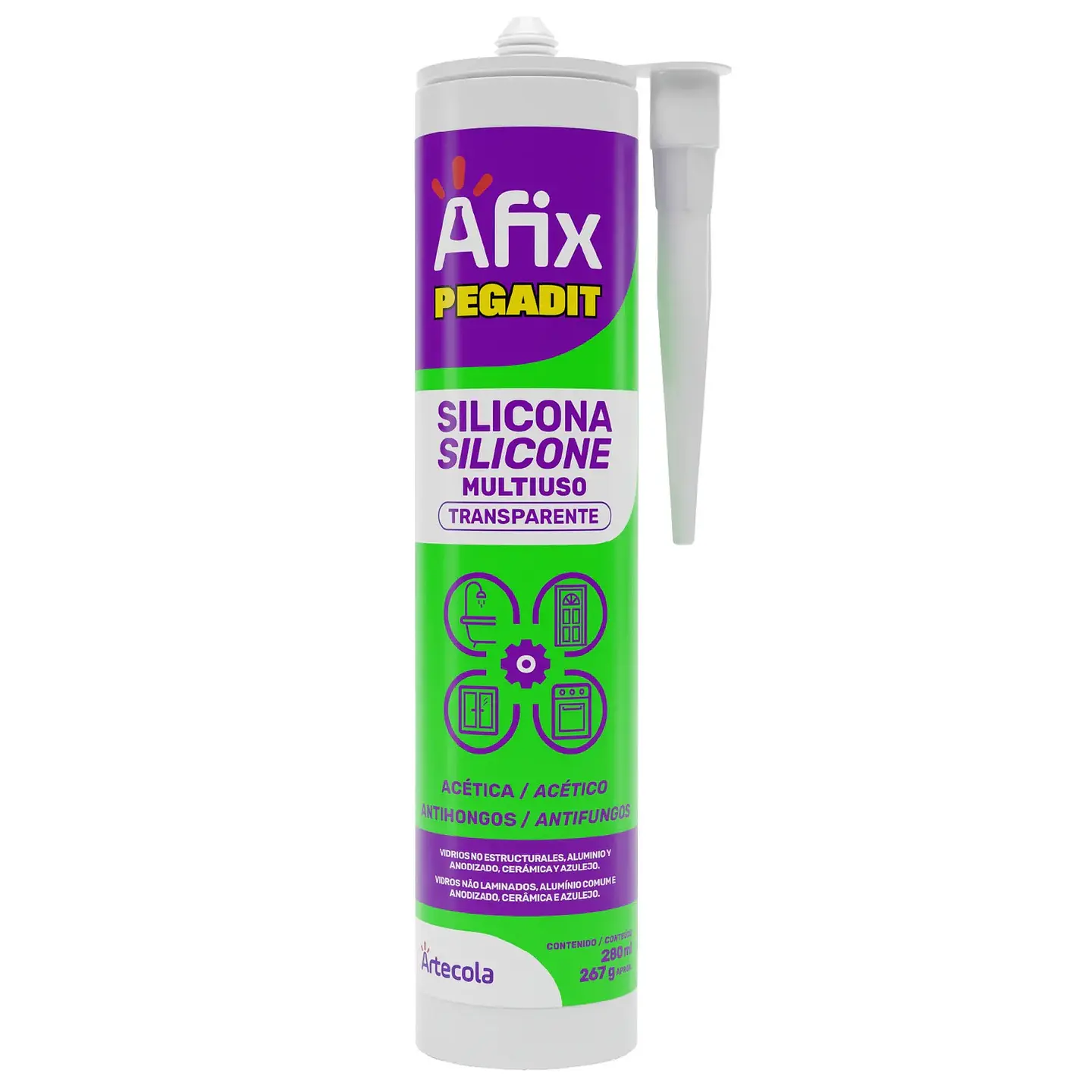 SILICONA TRANSPARENTE 280ML AFIX FUNGUICIDA 1