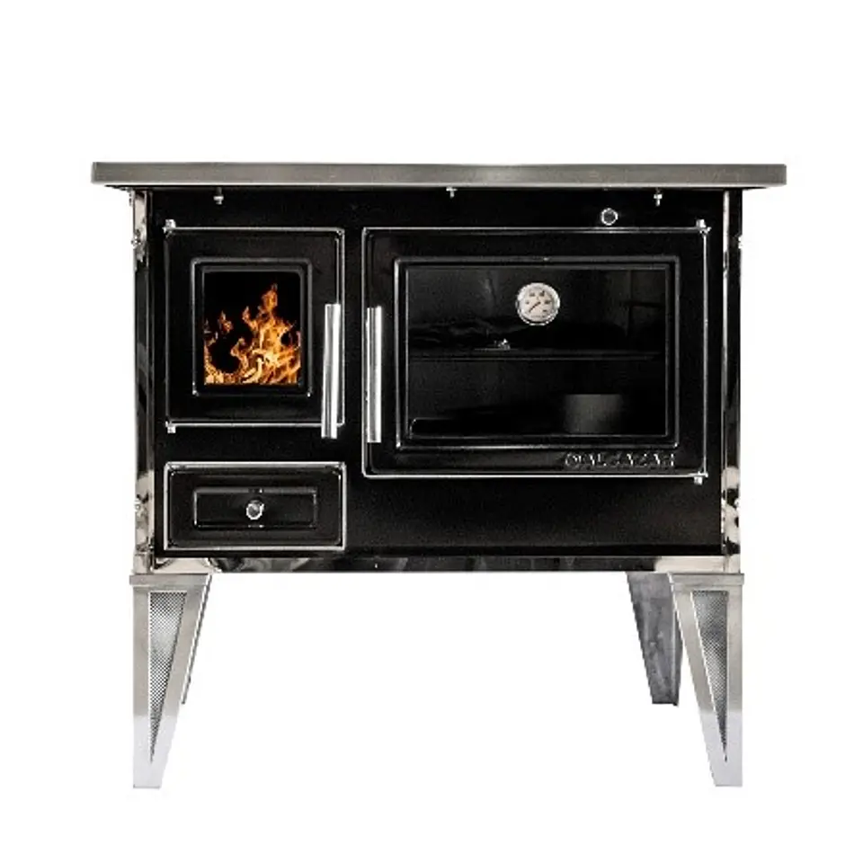 COCINA LEÑA ALCAZAR CALBUCO NEGRA 82X56 CON KT 1