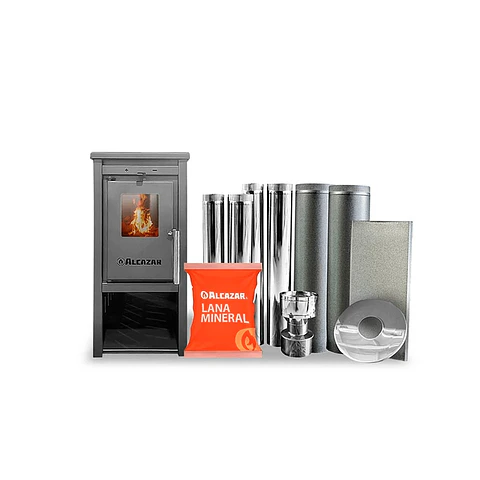 ESTUFA PATAGONIA ALCAZAR KIT ACERO INOX 5