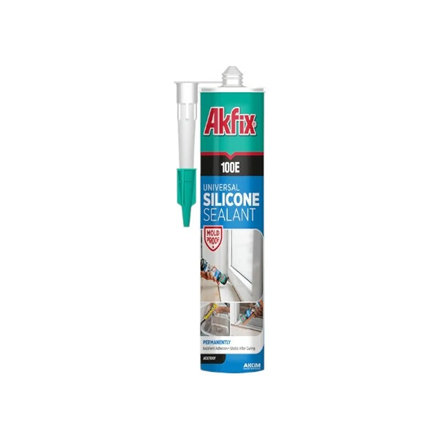 SILICONA TRANSPARENTE 280ML AKFIX CON FUNGUICIDA 1