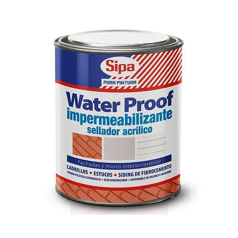 WATER PROOF ACRILICO INCOLORO 1/4 GALON SIPA